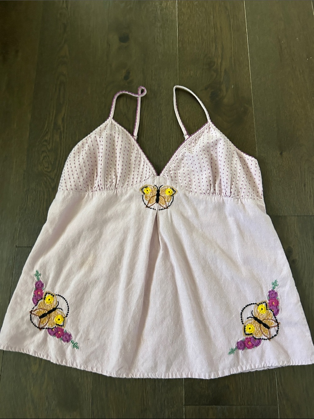 Lucky Brand Light Purple Butterfly Embroidered Cami